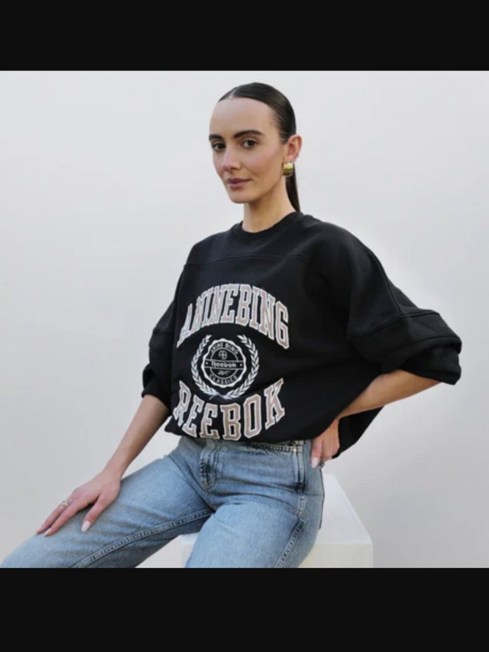 Reebok x Anine Bing Oversized Varsity Sweatshirt Sz. XS